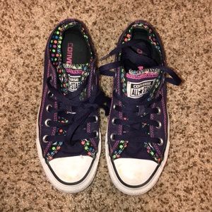 Converse All Star, purple & polka dot